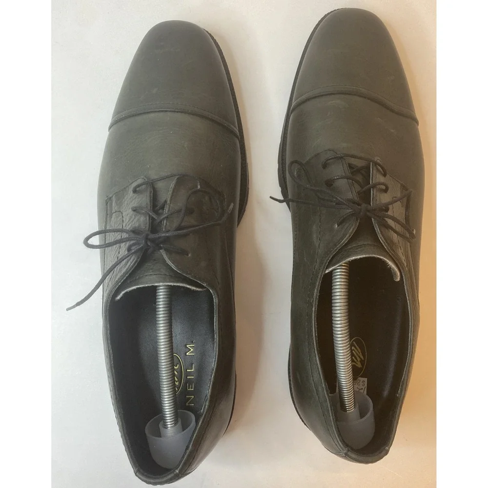Neil M Shoes Brown Casual Dress Oxford Derby Cap Toe Lace-Up Men 12 D Leather